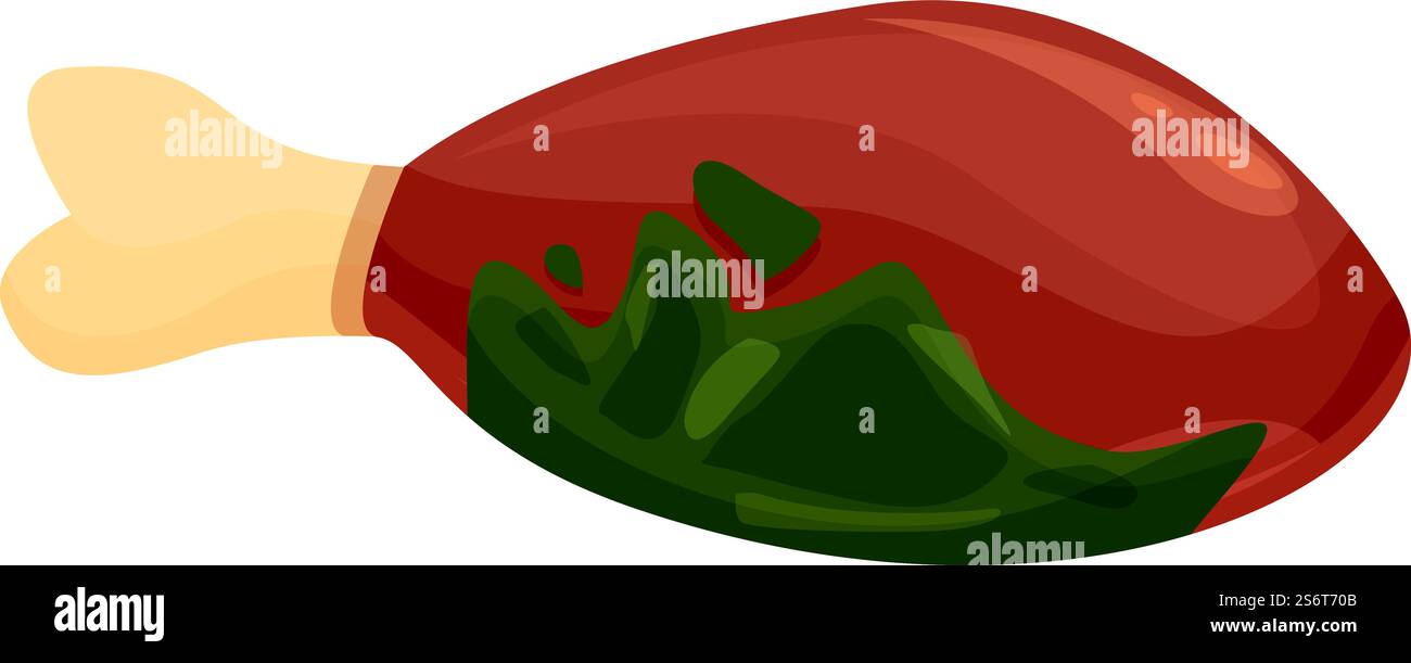Kontaminiertes Fleisch Symbol Cartoon Vektor. Bakterienfutter. Mikrobensteak. Kontaminiertes Fleisch Symbol Cartoon Vektor. Bakterienfutter Stock Vektor