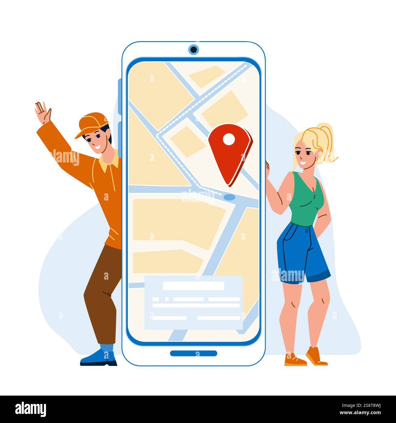 Lieferauftrag zur Sendungsverfolgung. Fahrzeugwartung. Paket App Transport Charakter Web Flat Cartoon Illustration. Sendungsverfolgungsvektor Stock Vektor