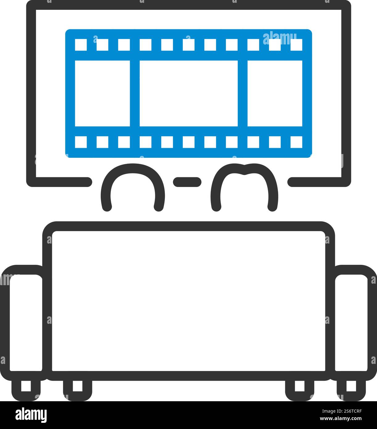 Cinema Sofa Icon. Editierbare Fettformatier Umriss Mit Farbfülldesign. Vektorgrafik. Stock Vektor