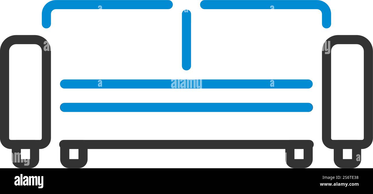 Cinema Sofa Icon. Editierbare Fettformatier Umriss Mit Farbfülldesign. Vektorgrafik. Stock Vektor
