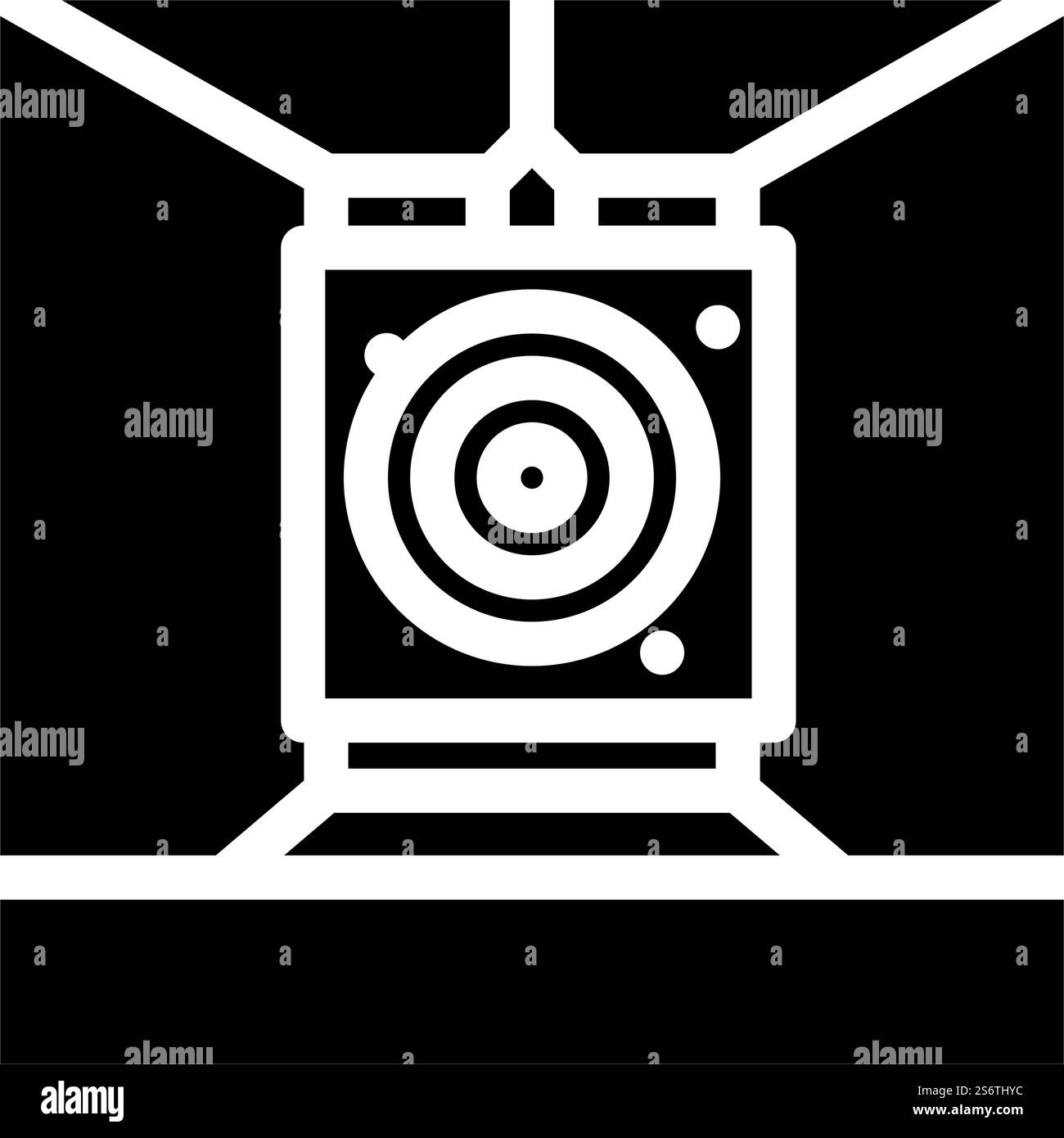 Ziel für den Symbolvektor der schreienden Glyphe. Ziel für schreiendes Zeichen. Schwarze Abbildung des isolierten Kontursymbols. Ziel für die Illustration des schreienden Glyphen-Symbols Stock Vektor