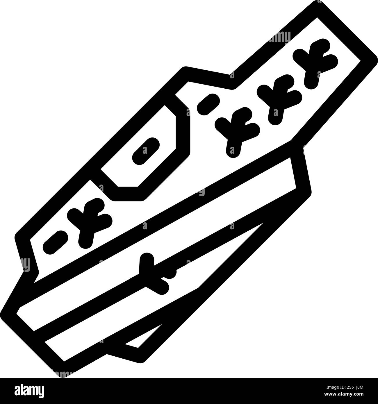 Flugzeugträger Schiffliniensymbol Vektor. Flugzeugträger Schiffsschild. Schwarze Abbildung des isolierten Kontursymbols. Flugzeugträger Schiffslinie Symbol Vektor Illustration Stock Vektor
