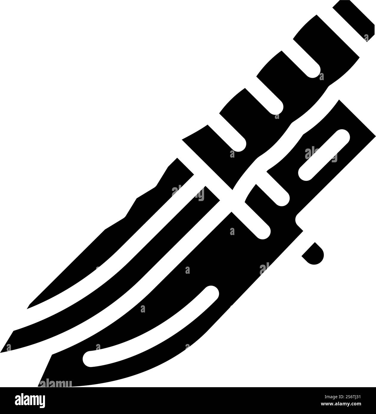Messer Militär Glyphe Symbol Vektor. Schild Messer Militär. Schwarze Abbildung des isolierten Kontursymbols. Messer Militär Glyphe Symbol Vektor Illustration Stock Vektor