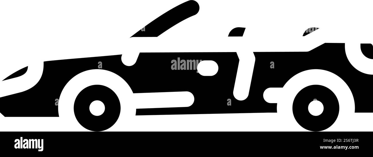 Cabriolet Cabriolet Auto Glyphe Symbol Vektor. Cabriolet Cabriolet-Schild. Schwarze Abbildung des isolierten Kontursymbols. Cabriolet Cabriolet Auto Glyphe Symbol Vektor Illustration Stock Vektor
