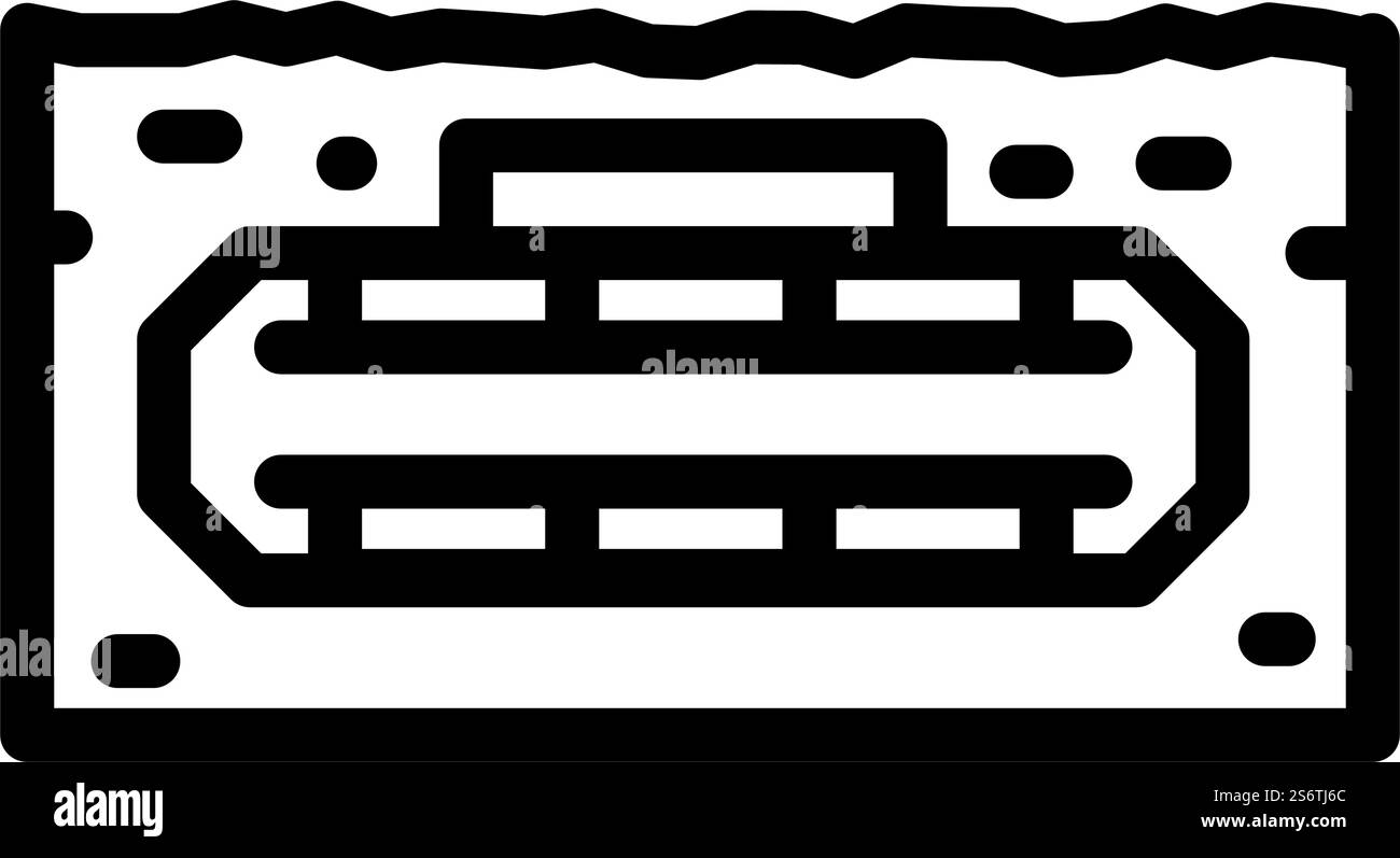 Minen Sie die militärische Linie Symbol Vektor. Mine Military Schild. Schwarze Abbildung des isolierten Kontursymbols. Mine Militär Linie Symbol Vektor Illustration Stock Vektor