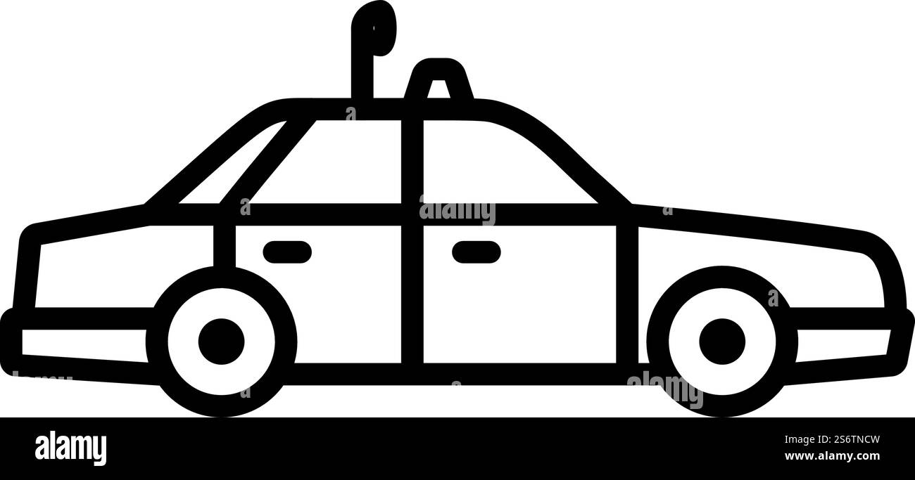 Symbol „Polizeiauto“. Auffälliges Design mit bearbeitbarer Konturbreite. Vektorgrafik. Stock Vektor