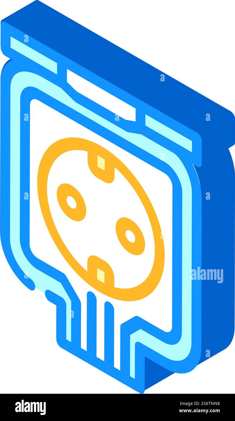 Witterungsbeständige Sockel isometrischer Symbolvektor. Wetterfeste Steckdose. Isolierte Symboldarstellung. Witterungsbeständige Sockel isometrische Symbolvektorillustration Stock Vektor