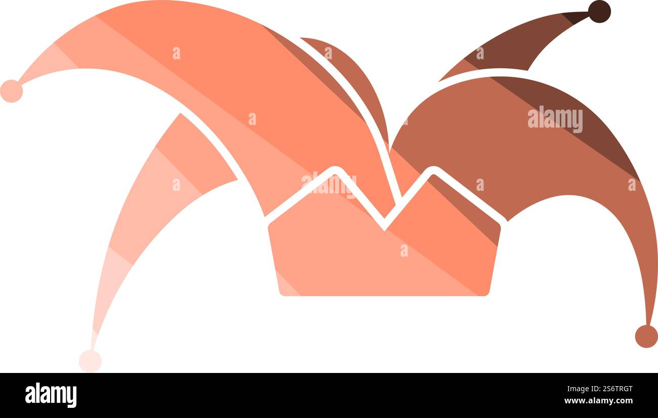 Symbol für April-Fool&rsquo;s Day. Flaches, Farbiges Leiterdesign. Vektorabbildung. Stock Vektor