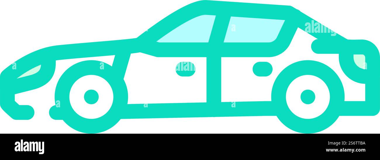 Limousine Karosserietyp Farbe Symbol Vektor. Typenschild für Limousine. Isolierte Symboldarstellung. Limousine Karosserietyp Farbe Symbol Vektor Illustration Stock Vektor