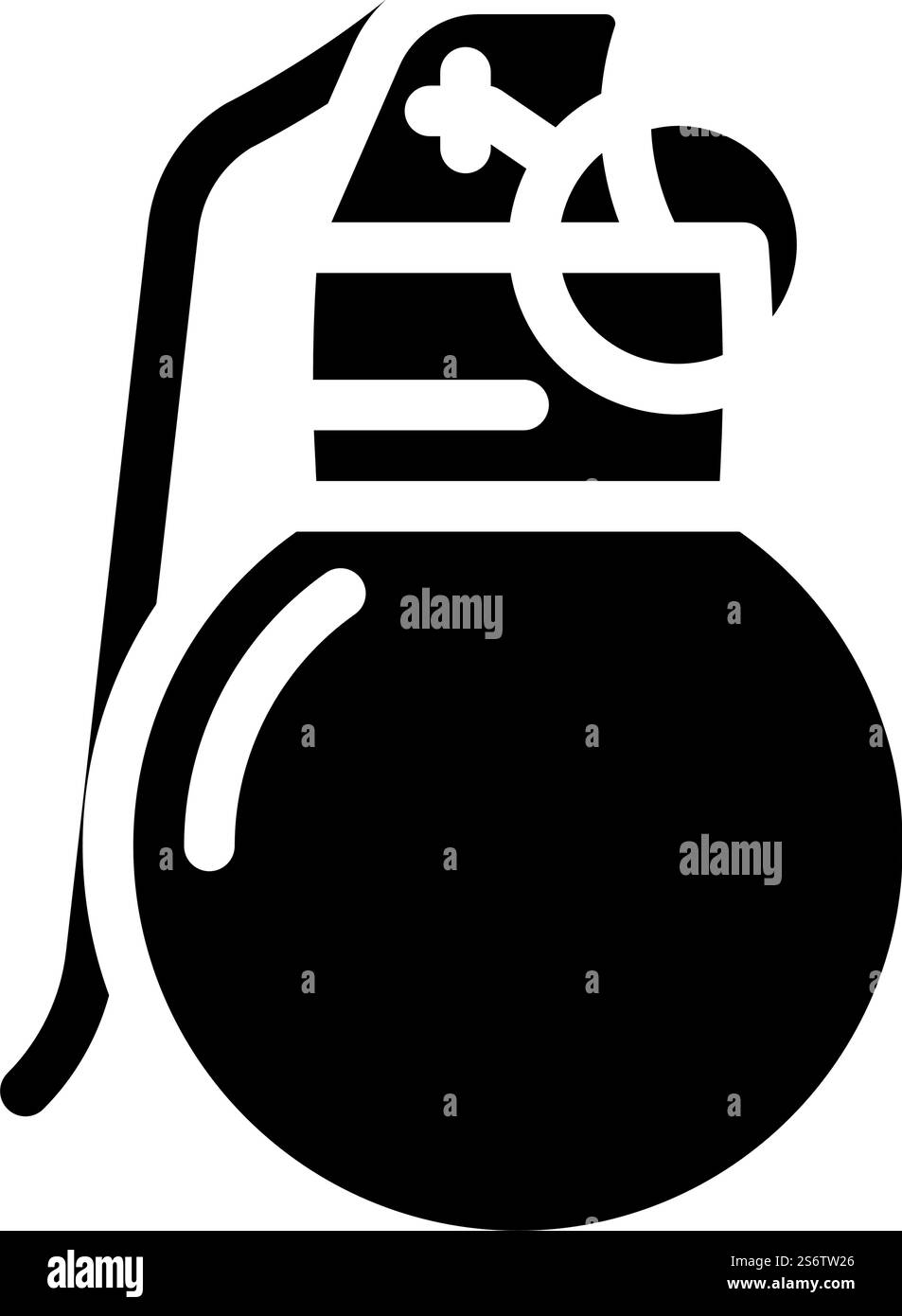 Granate Militär Glyphe Icon Vektor. Militärzeichen Granate. Schwarze Abbildung des isolierten Kontursymbols. Granate Militär Glyphe Icon Vektor Illustration Stock Vektor