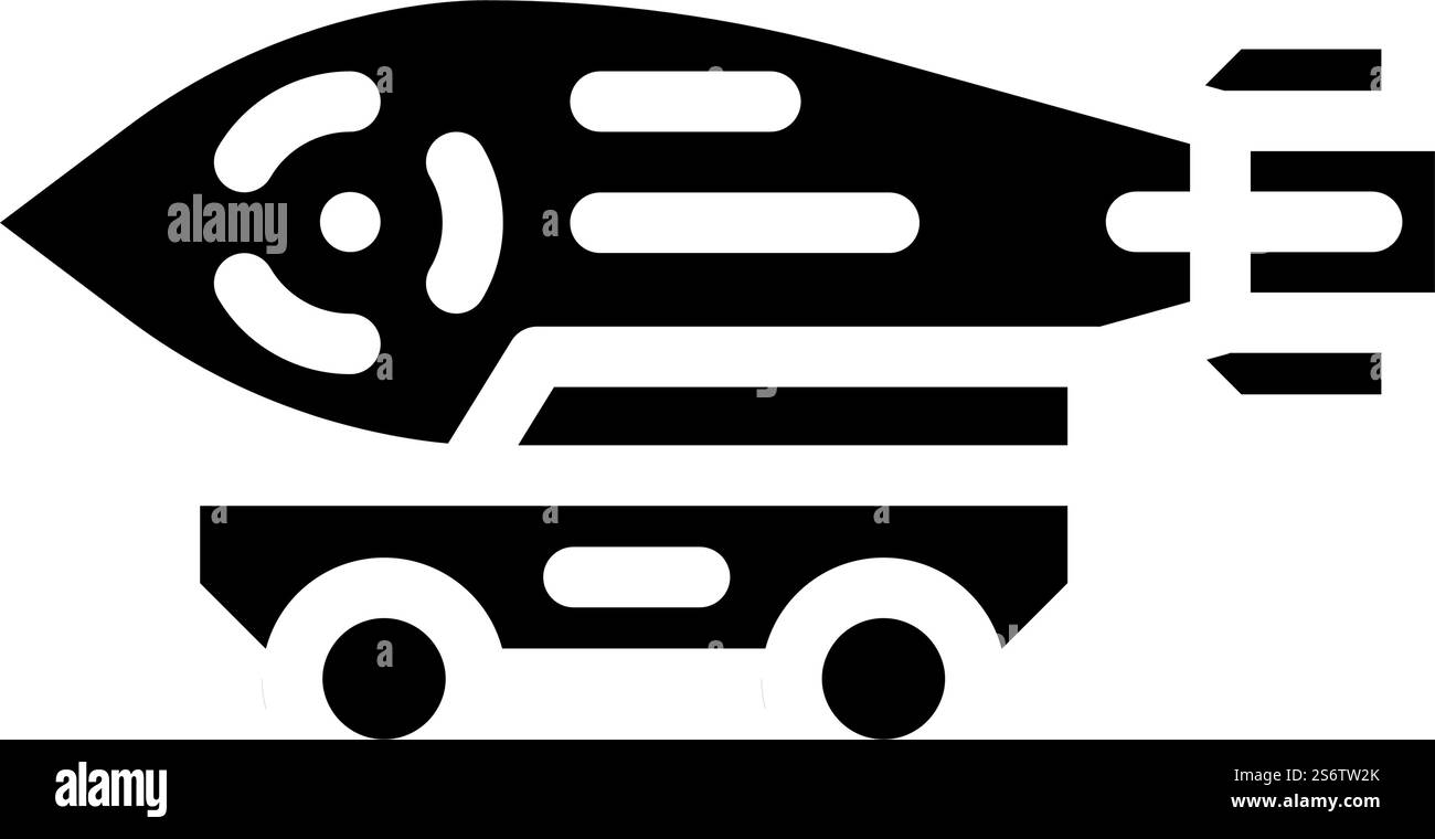 Atombomben-Glyphen-Symbol-Vektor. Atombombenzeichen. Schwarze Abbildung des isolierten Kontursymbols. Atombomben-Glyphe-Symbol-Vektor-Illustration Stock Vektor