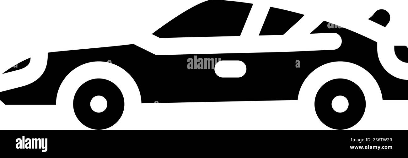 coupe Sportive Auto Glyphe Symbol Vektor. coupe Sportive Car Schild. Schwarze Abbildung des isolierten Kontursymbols. coupe Sportive Auto Glyphe Symbol Vektor Illustration Stock Vektor