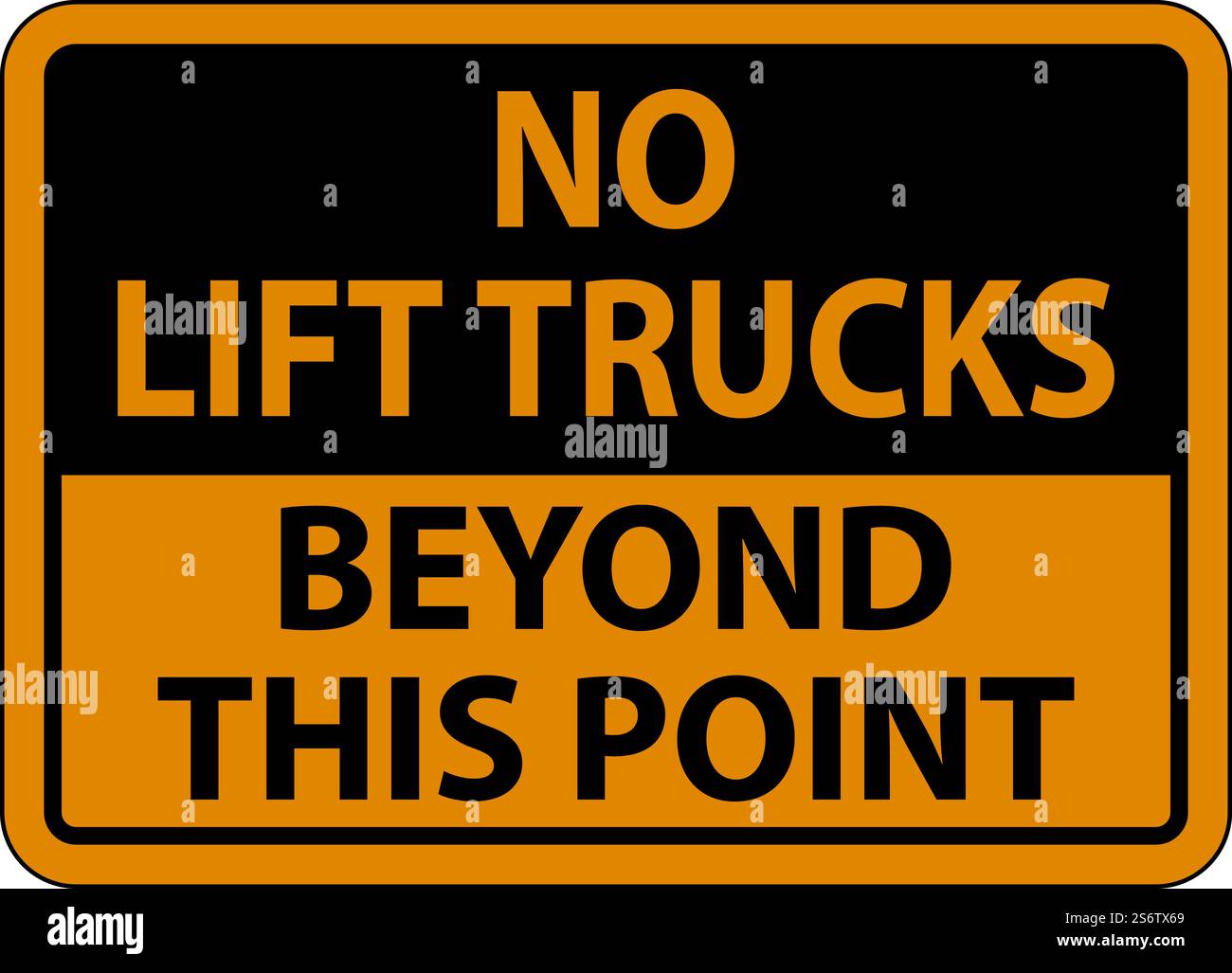 Kein Lift Trucks Hinter Diesem Schild Auf Weißem Hintergrund Stock Vektor