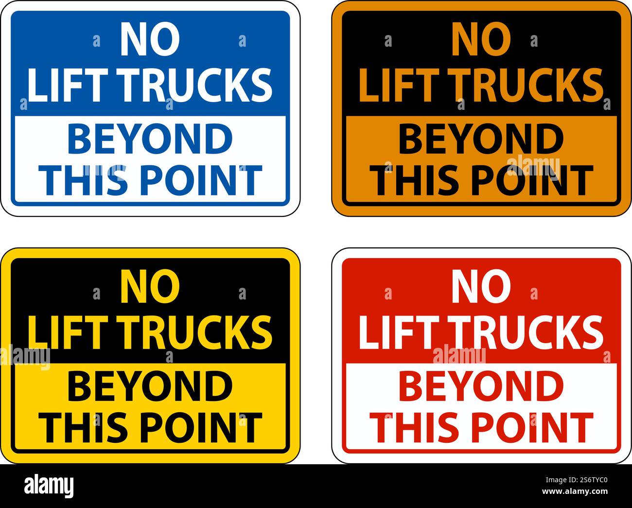 Kein Lift Trucks Hinter Diesem Schild Auf Weißem Hintergrund Stock Vektor