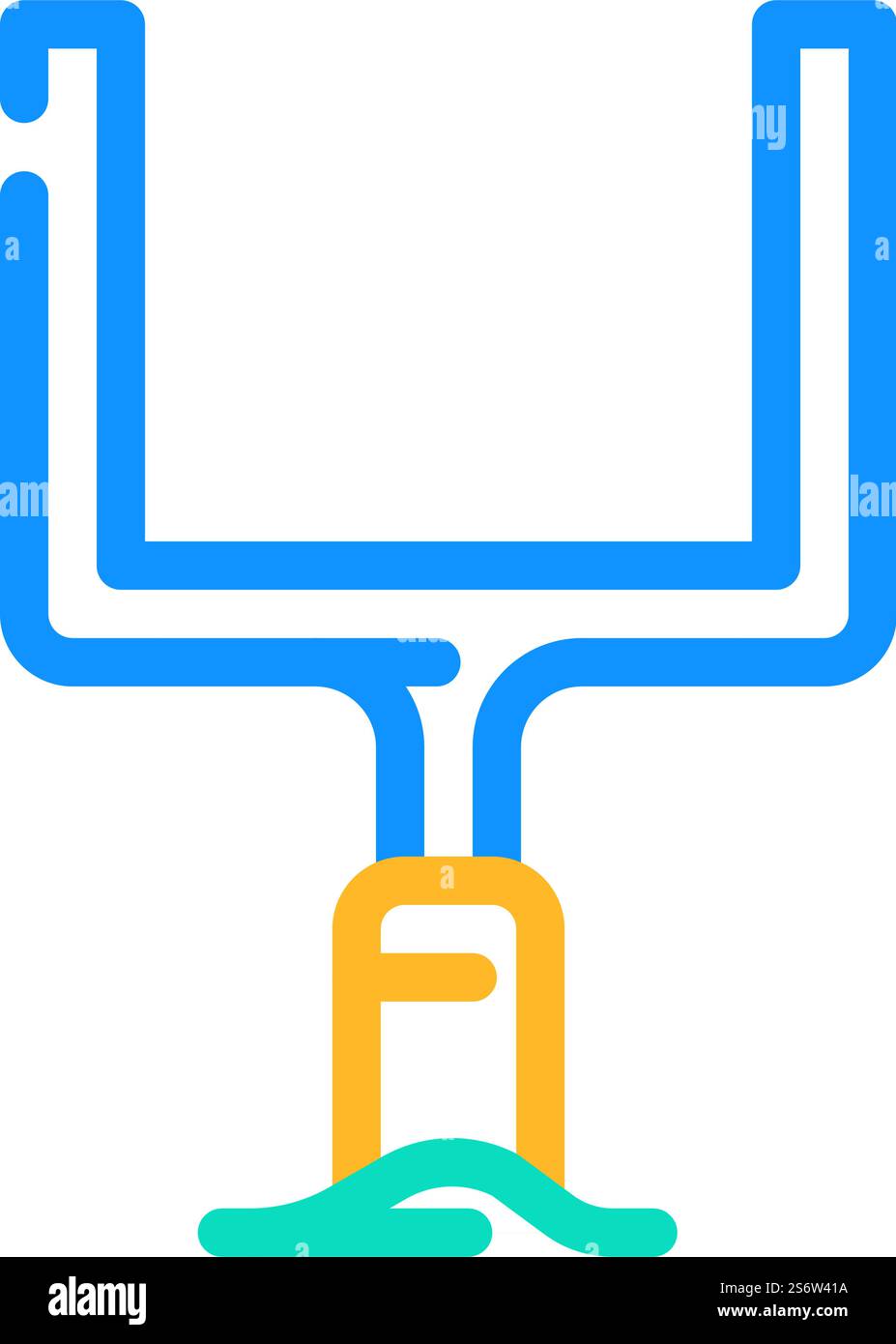 Farbsymbolvektor der Zielpfosten-Pads. Schild mit Pads für Torpfosten. Isolierte Symboldarstellung. Torpfosten Pads Farbe Symbol Vektor Illustration Stock Vektor