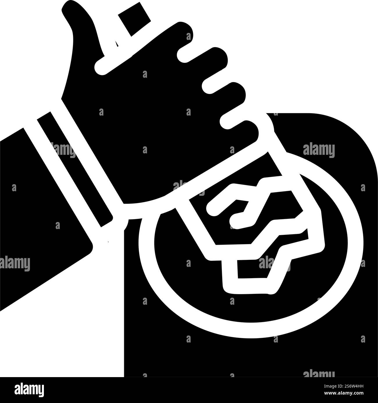 Symbolvektor für Abfallsortierung. Schild zur Abfallsortierung. Schwarze Abbildung des isolierten Kontursymbols. Illustration des Symbols für die Abfallsortierung von Glyphen Stock Vektor