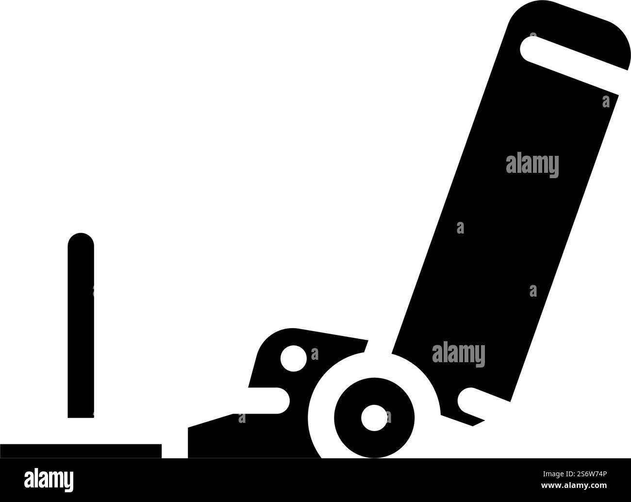 Symbolvektor der Glyphe des powerline-Schlittens. powerline-Schlittenschild. Schwarze Abbildung des isolierten Kontursymbols. Illustration des Symbols der Glyphe des powerline-Schlittens Stock Vektor