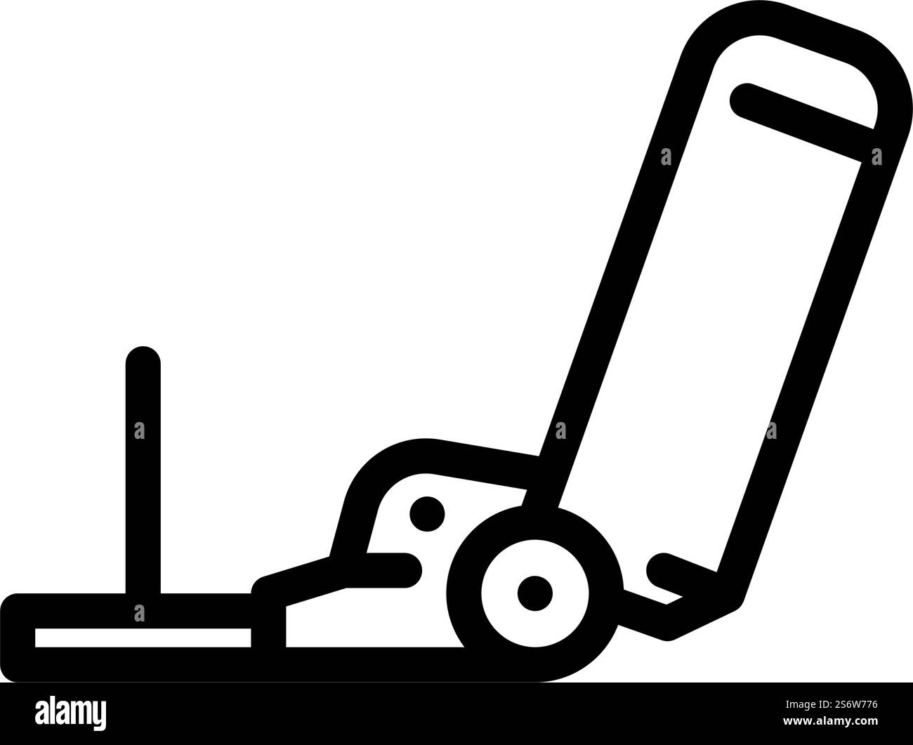Symbolvektor der powerline-Schlittenlinie. powerline-Schlittenschild. Schwarze Abbildung des isolierten Kontursymbols. Illustration des Symbols für powerline-Schlitten Stock Vektor