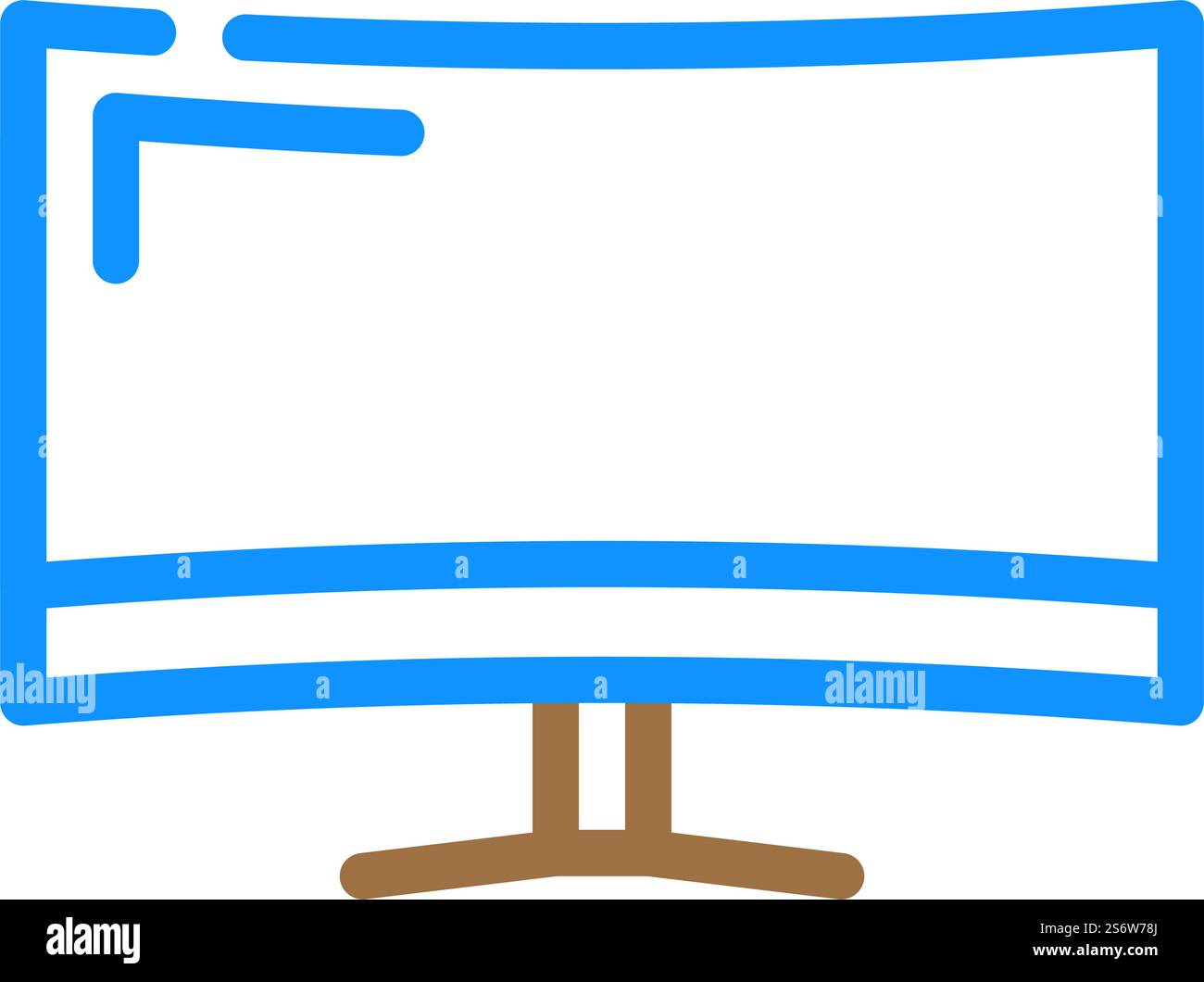 Farbsymbolvektor des Monitordisplays. Display-Schild des Monitors. Isolierte Symboldarstellung. Farbsymbolvektorgrafik des Monitorcomputers Stock Vektor