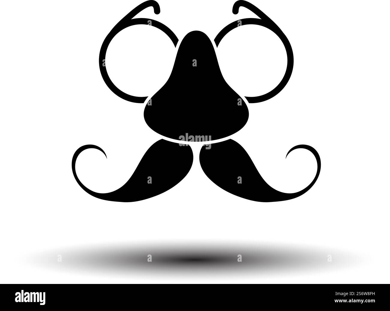 Symbol für April-Fool&rsquo;s Day. Schwarz auf weißem Hintergrund mit Schatten. Vektorabbildung. Stock Vektor