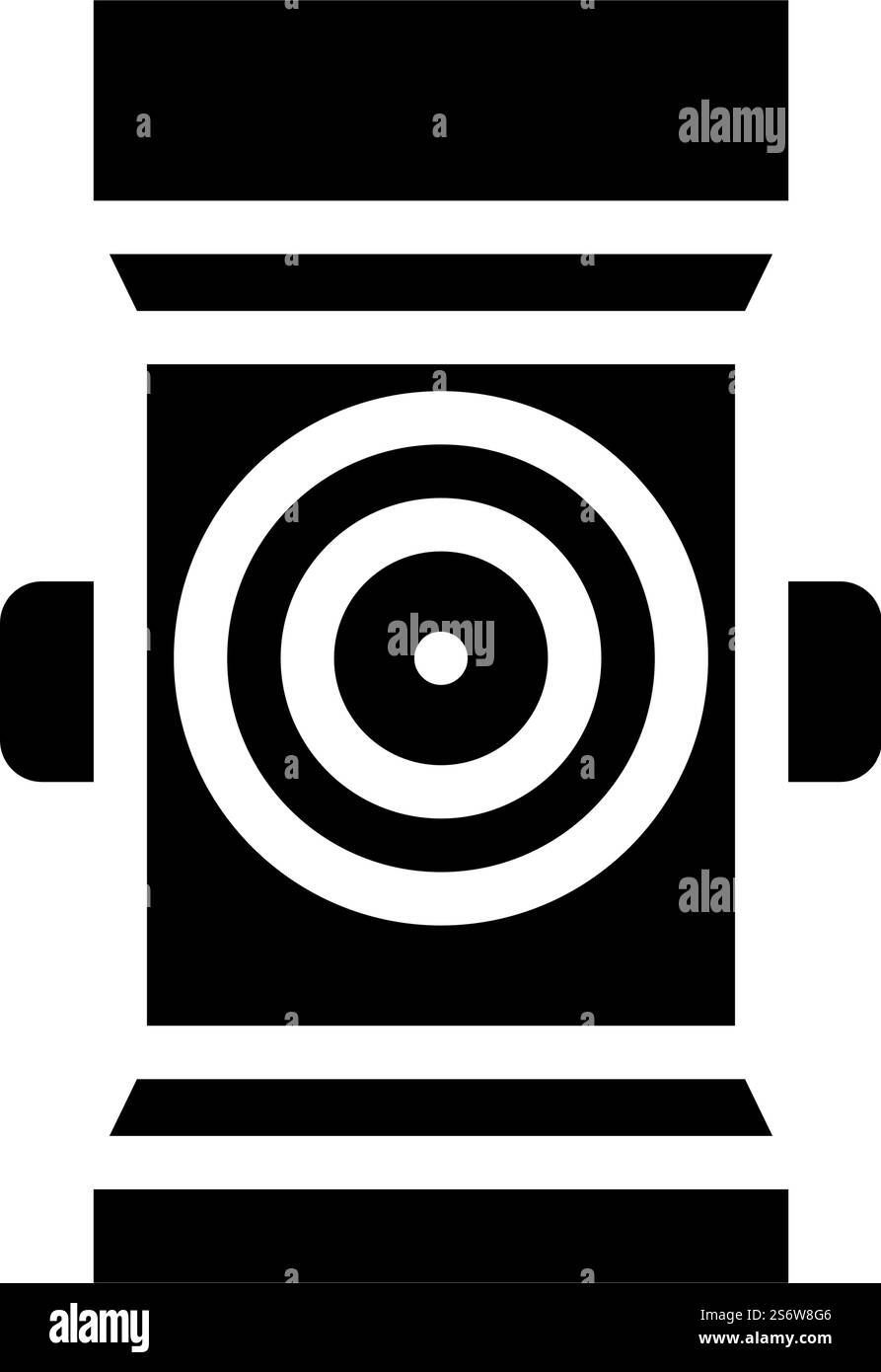 Matte für Symbolvektor der RAM-Glyphe. Matte für Zylinderschild. Schwarze Abbildung des isolierten Kontursymbols. Matte für die Illustration des Symbols der RAM-Glyphe Stock Vektor