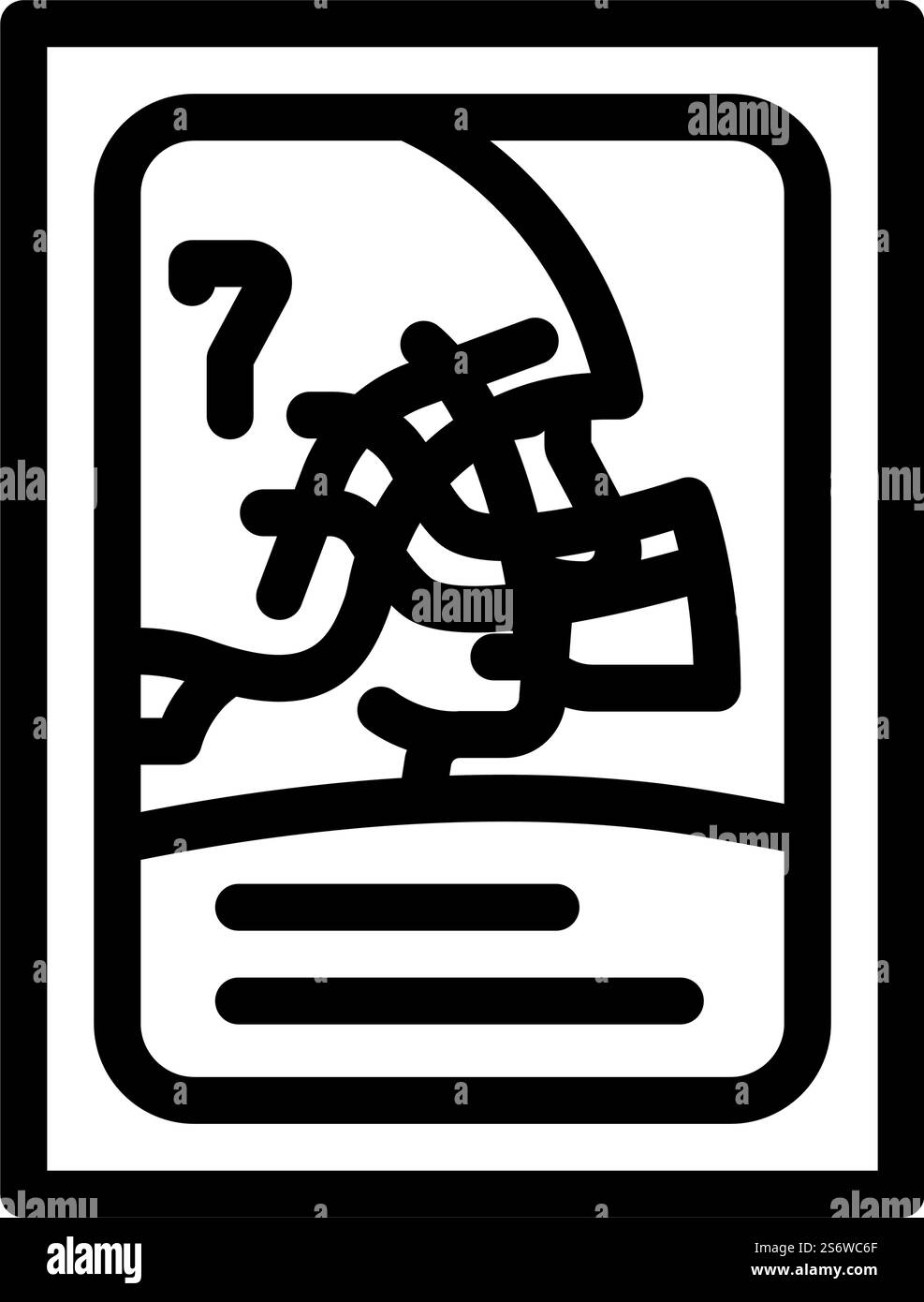 american Football Kartenlinie Symbol Vektor. american Football Kartenschild. Schwarze Abbildung des isolierten Kontursymbols. american Football Karte Linie Symbol Vektor Illustration Stock Vektor