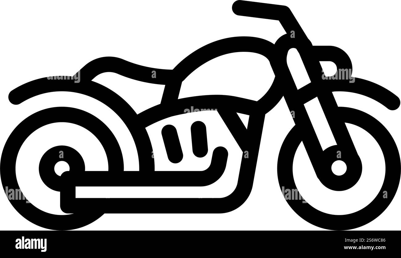 Symbolvektor für Motorradtransporte. Schild für Motorradtransporte. Schwarze Abbildung des isolierten Kontursymbols. Vektorgrafik für die Transportlinie des Motorrads Stock Vektor