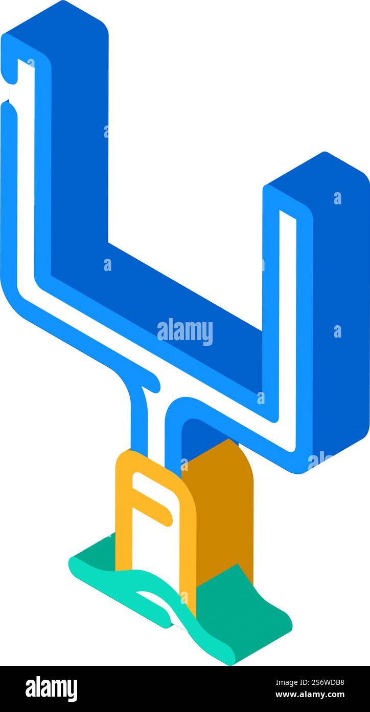 Zielpfosten Pads isometrischer Symbolvektor. Schild mit Pads für Torpfosten. Isolierte Symboldarstellung. Torpfosten Pads isometrische Symbolvektorillustration Stock Vektor