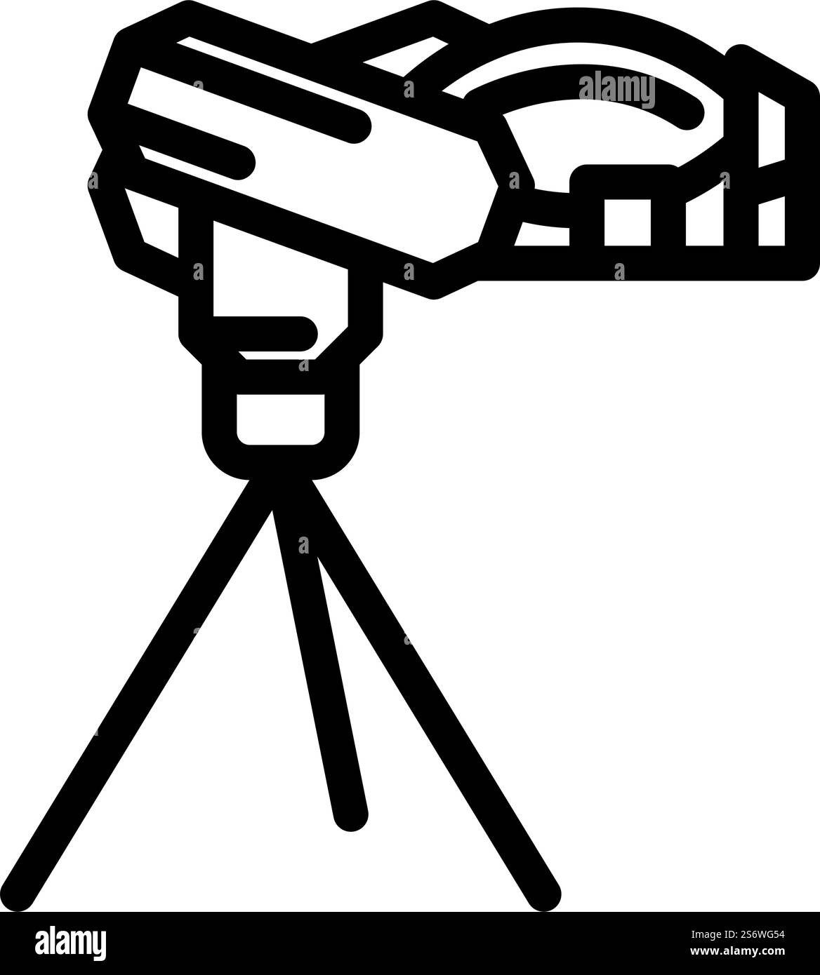 Ballwurfgerät Linie Symbol Vektor. Kugelwurfgerät-Schild. Schwarze Abbildung des isolierten Kontursymbols. Kugel Wurfgerät Linie Symbol Vektor Illustration Stock Vektor