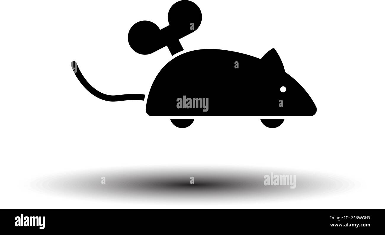 Symbol für April-Fool&rsquo;s Day. Schwarz auf weißem Hintergrund mit Schatten. Vektorabbildung. Stock Vektor