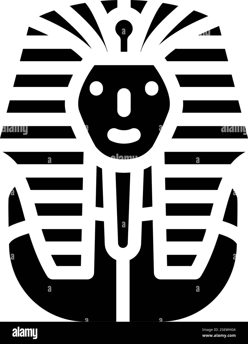 pharao ägypten König Glyphe Icon Vektor. pharao ägypten König Zeichen. Schwarze Abbildung des isolierten Kontursymbols. pharao ägypten König Glyphe Icon Vektor Illustration Stock Vektor