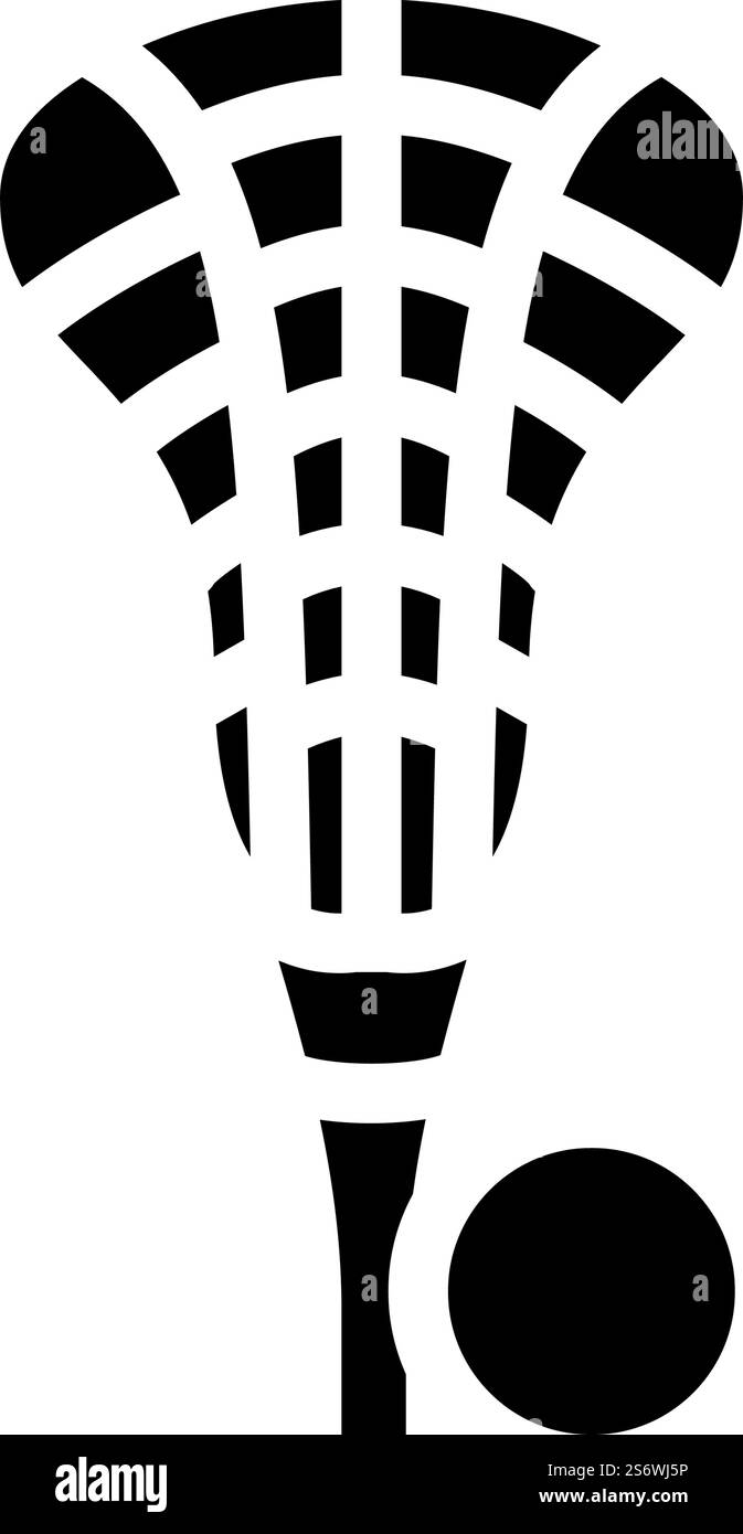 Lacrosse Sport Glyphe Symbol Vektor. Lacrosse-Sportzeichen. Schwarze Abbildung des isolierten Kontursymbols. Lacrosse Sport Glyphe Icon Vektor Illustration Stock Vektor