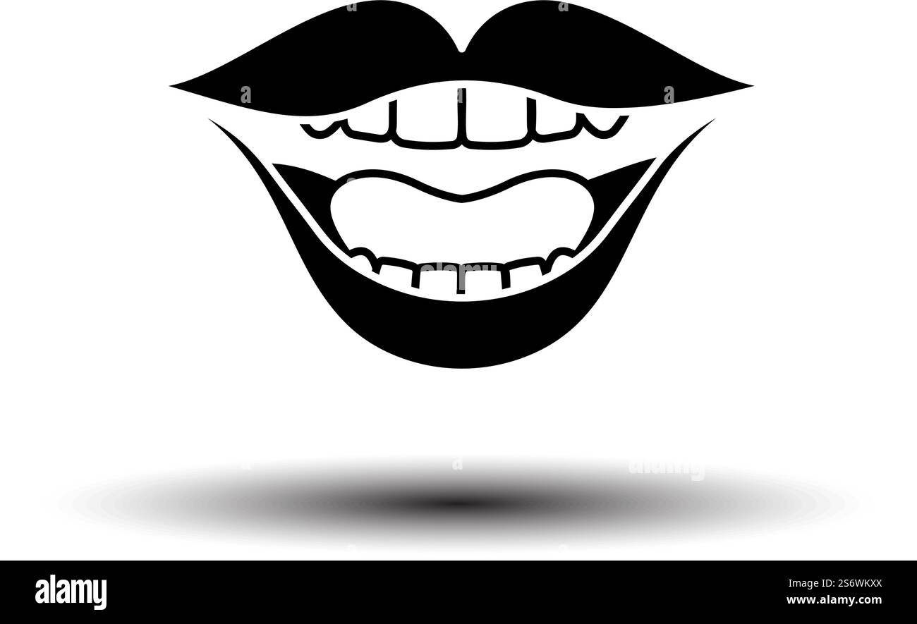 Symbol für April-Fool&rsquo;s Day. Schwarz auf weißem Hintergrund mit Schatten. Vektorabbildung. Stock Vektor