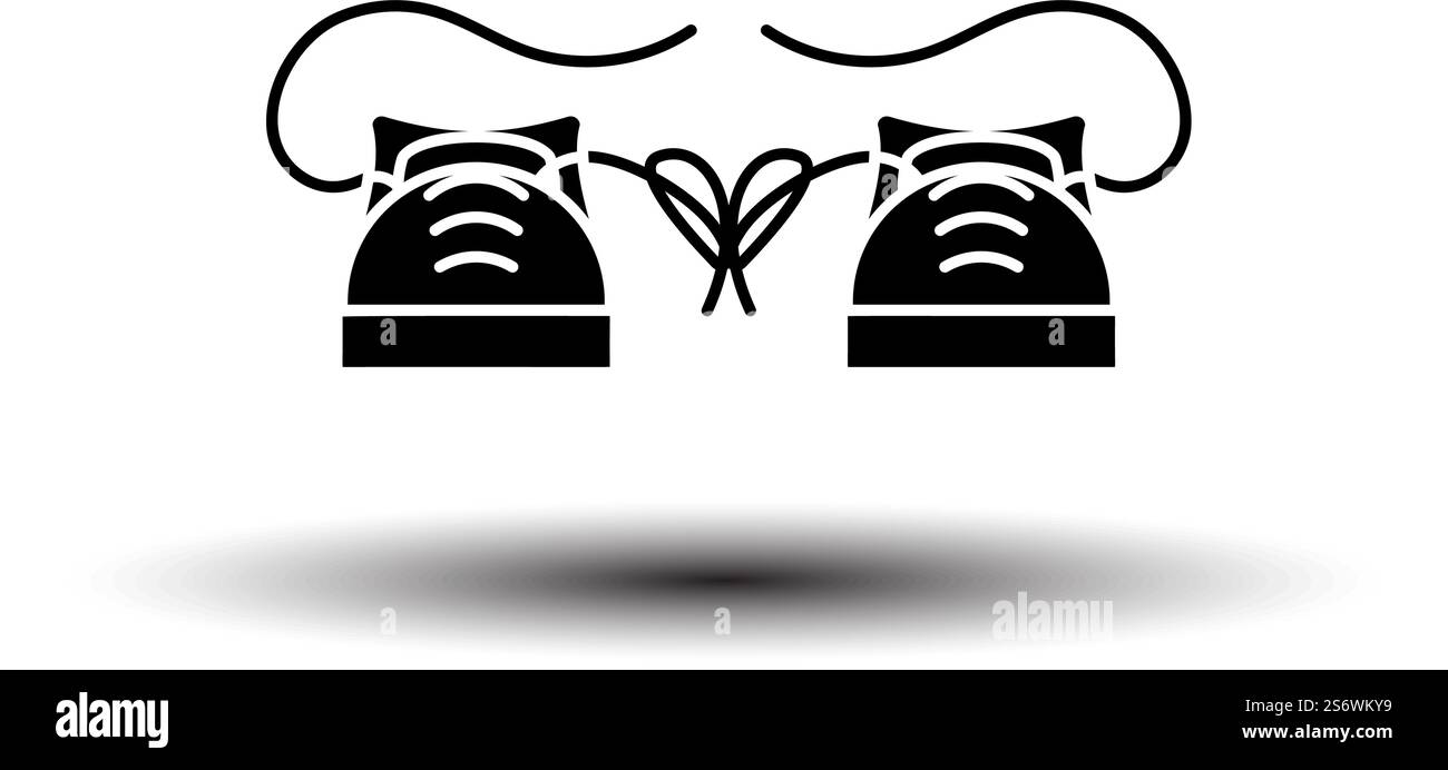 Symbol für April-Fool&rsquo;s Day. Schwarz auf weißem Hintergrund mit Schatten. Vektorabbildung. Stock Vektor