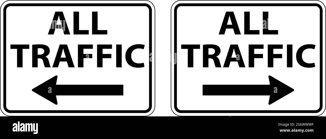 Alle Verkehrsteilnehmer Links Pfeil Rechts Pfeil Zeichen Auf Weißem Hintergrund Stock Vektor