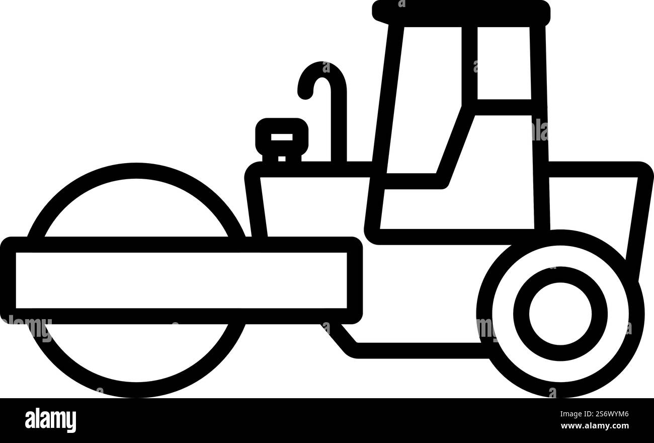 Symbol Für Road Roller. Auffälliges Design mit bearbeitbarer Konturbreite. Vektorgrafik. Stock Vektor