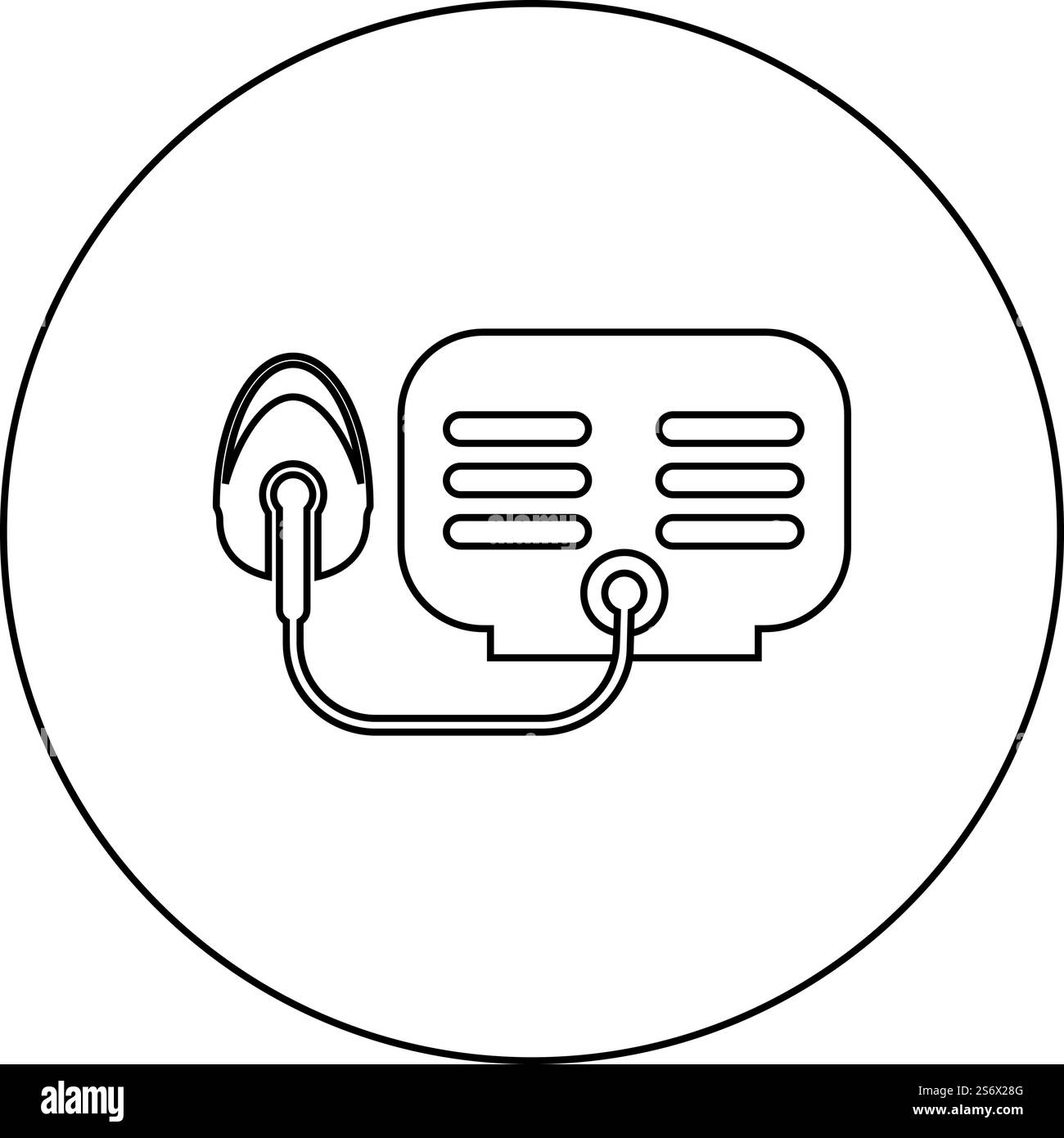 Vernebler mit Maskensymbol im Kreis rund schwarz Farbe Vektor Illustration Bild Umriss Kontur Linie dünn Stil einfach. Vernebler mit Maskensymbol im Kreis rund schwarz Vektor Illustration Bild Umriss Kontur Linie dünn Stil Stock Vektor