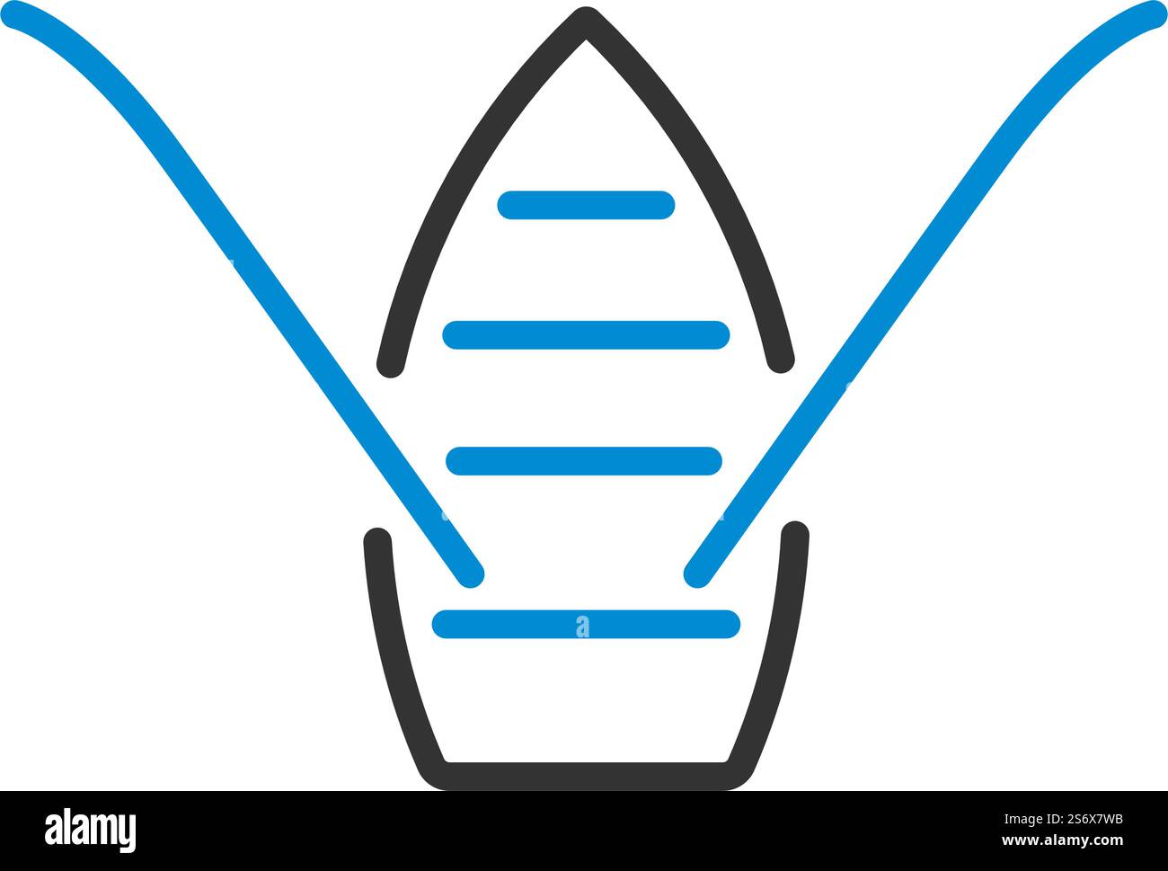 Symbol Für Das Paddelboot. Editierbare Fett Formatigte Kontur Mit Farbfüllungsdesign. Vektorgrafik. Stock Vektor