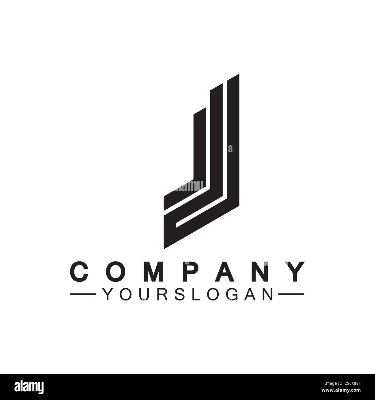 Kreatives abstraktes Monogramm Buchstabe J Logo Icon Design Stock Vektor