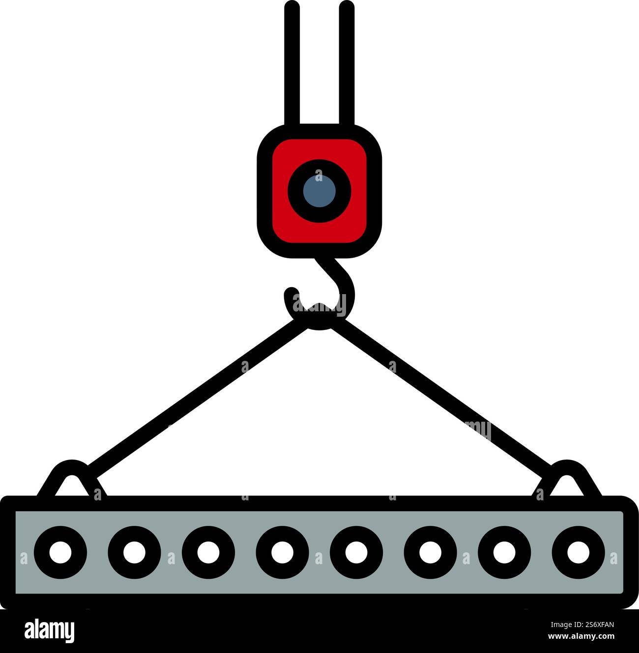Symbol Der Scheibe Am Kranhaken Aufgehängt. Editierbare Fett Formatigte Kontur Mit Farbfüllungsdesign. Vektorgrafik. Stock Vektor