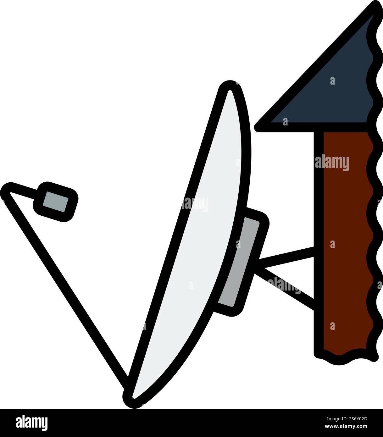 Symbol Für Satellitenantenne. Editierbare Fett Formatigte Kontur Mit Farbfüllungsdesign. Vektorgrafik. Stock Vektor