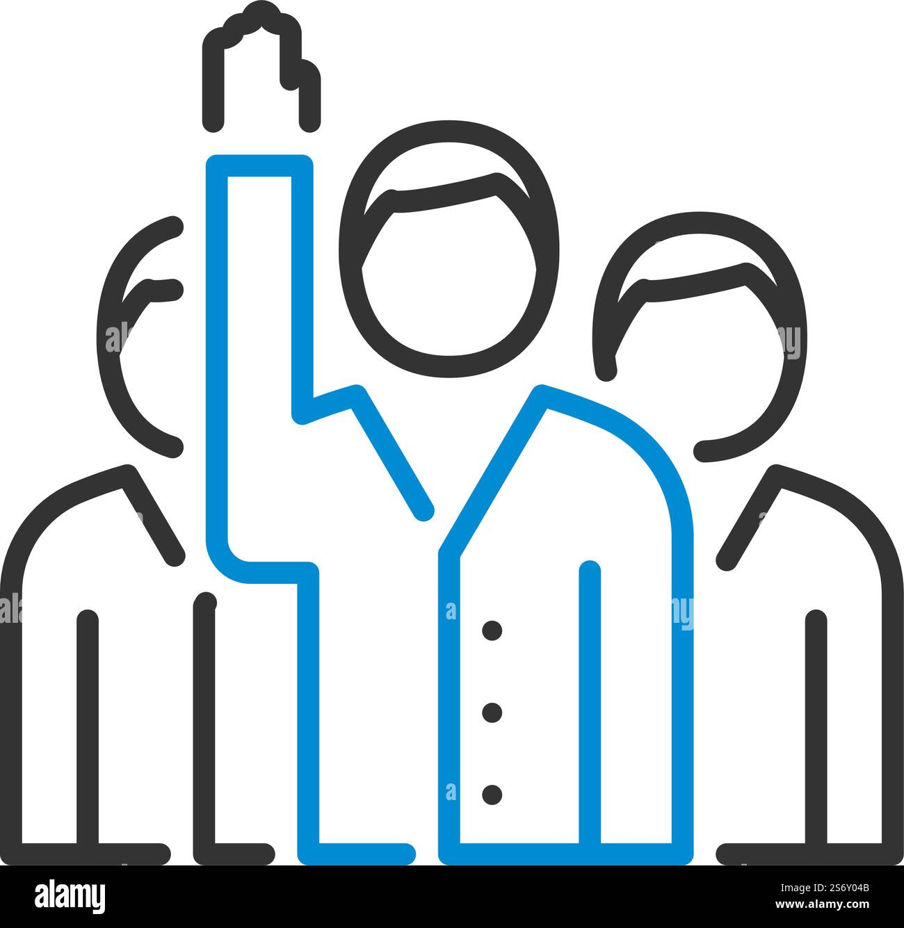 Voting Man With Men Behind Icon. Editierbare Fett Formatigte Kontur Mit Farbfüllungsdesign. Vektorgrafik. Stock Vektor