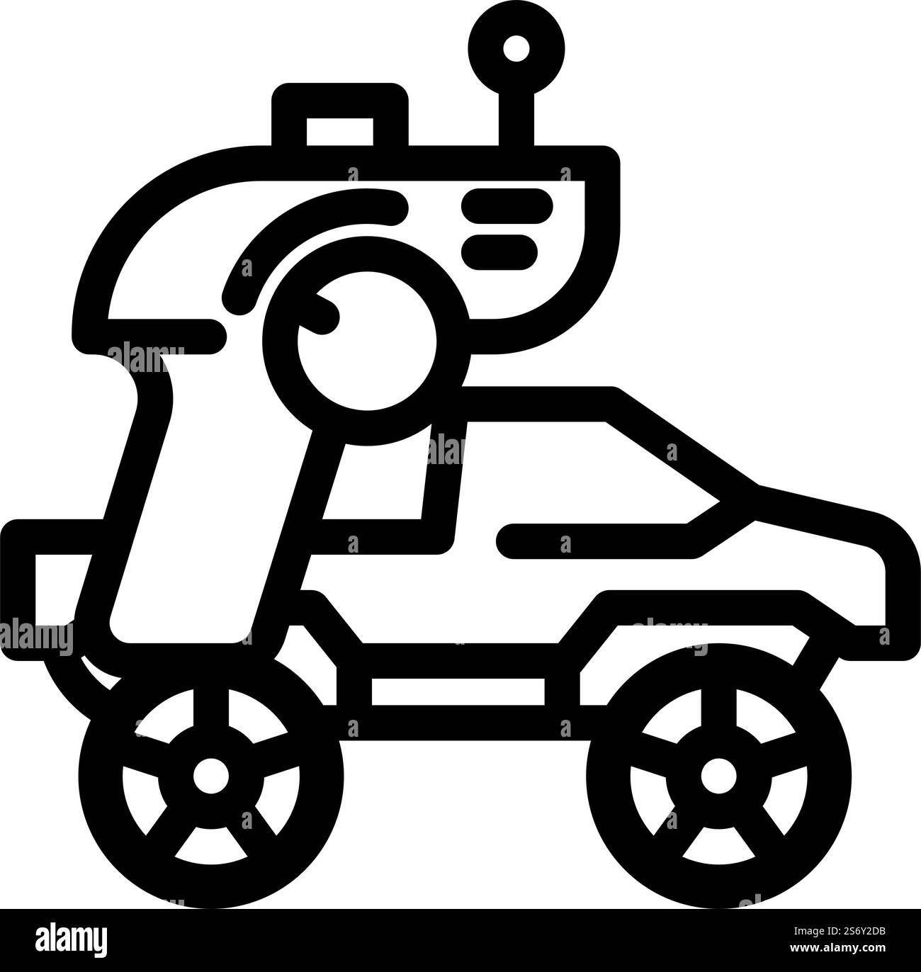 Funkgesteuerte Autorennlinie Symbolvektor. Funkgesteuertes Autokennzeichen. Schwarze Abbildung des isolierten Kontursymbols. Funkgesteuertes Auto Rennlinie Symbol Vektor Illustration Stock Vektor