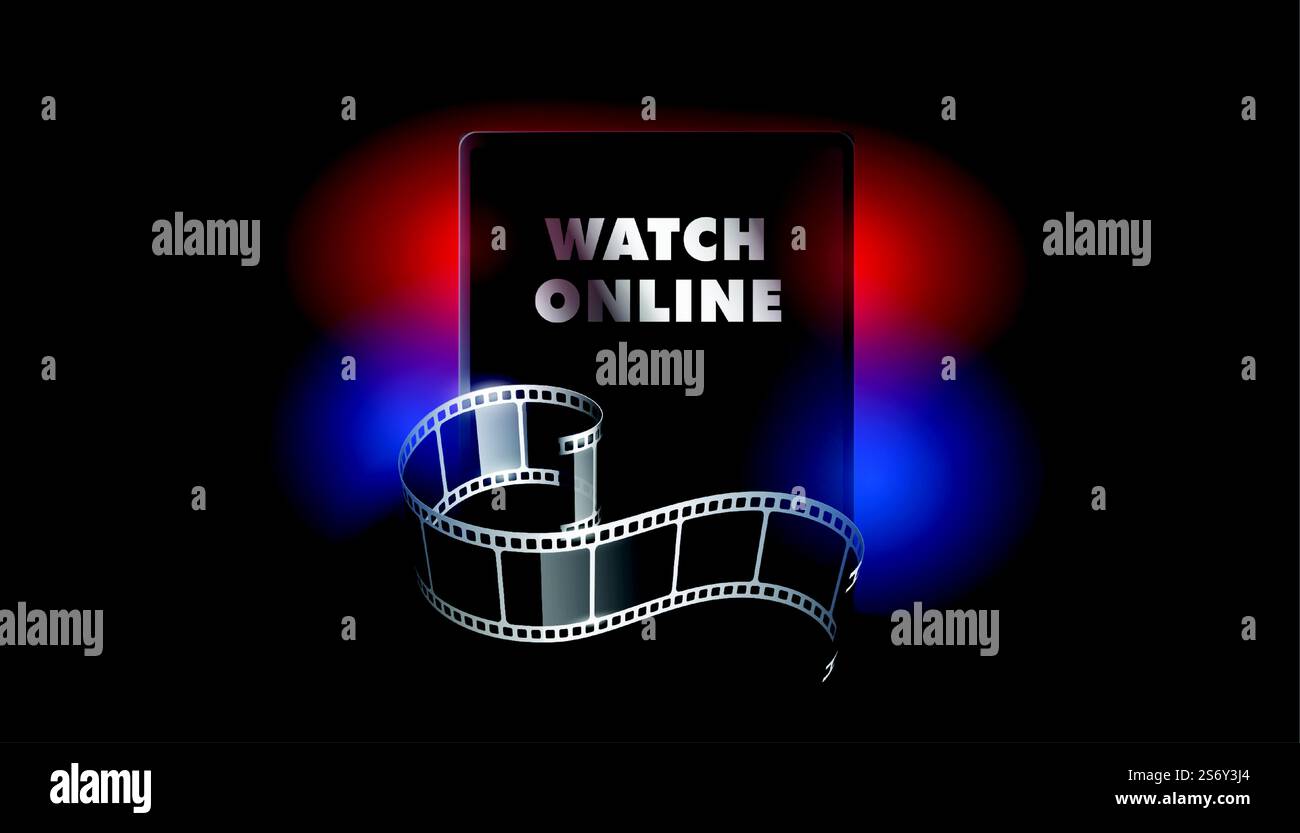 Sehen Sie sich Online-Filme oder Webserien im Hintergrund an Stock Vektor