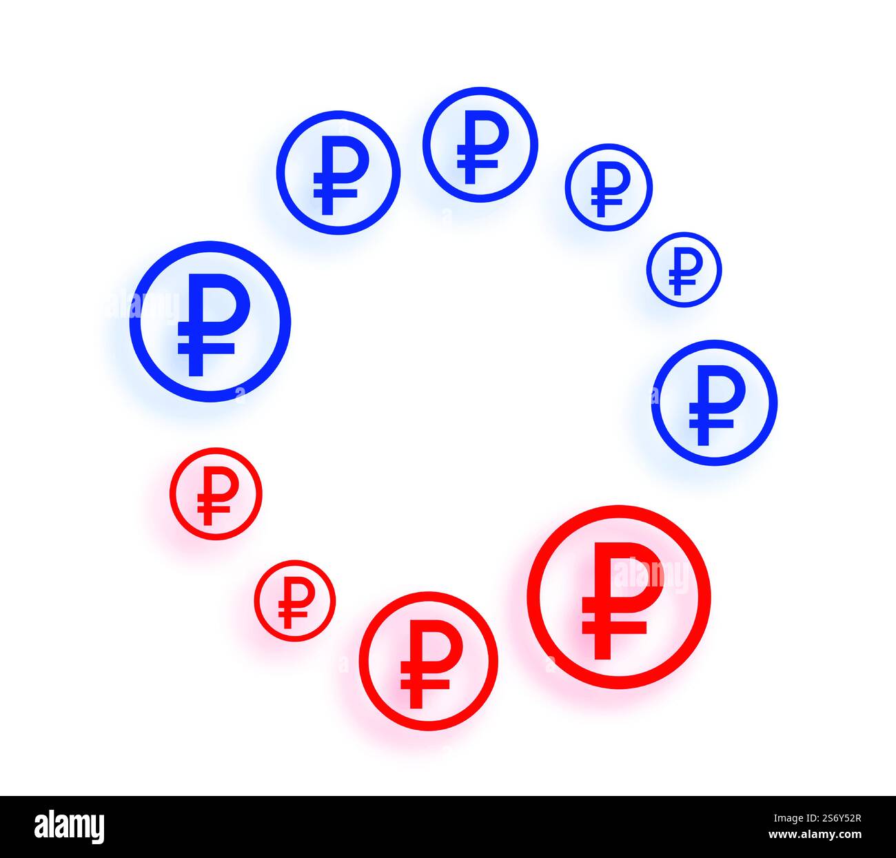 russischer Währungsrubelrahmen mit Textraum Stock Vektor