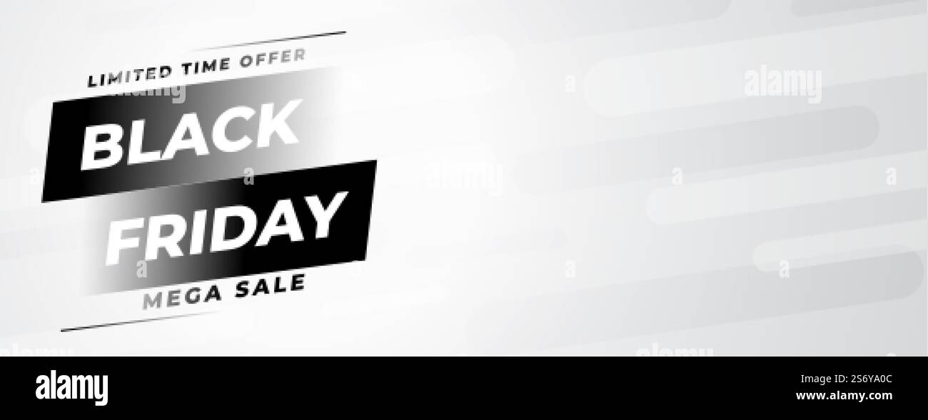 Attraktive schwarze freitag Mega Verkauf Banner-Design Stock Vektor