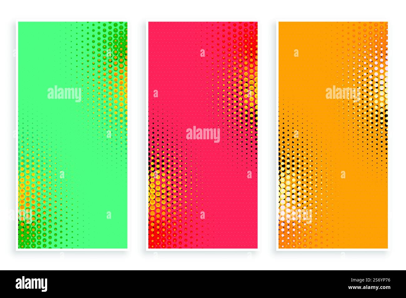 Halbtonbanner in drei Farben Stock Vektor