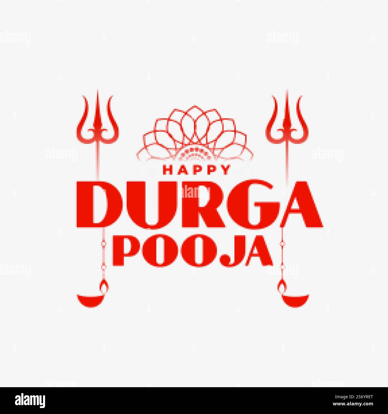 Happy durga puja flache dekorative Grußkarte Stock Vektor