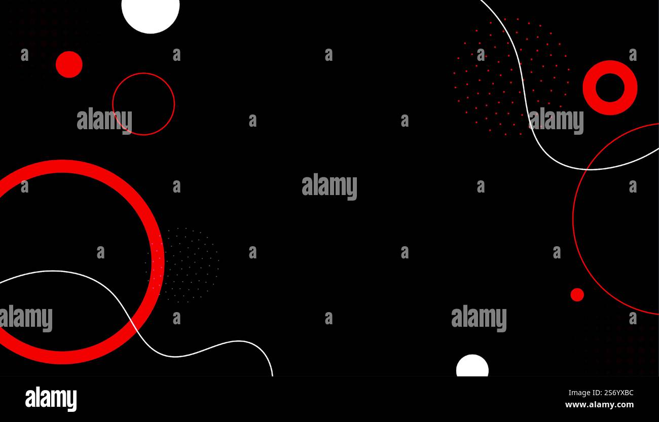 Halbton Stil memphis rot schwarz Hintergrund in modernem Design Stock Vektor