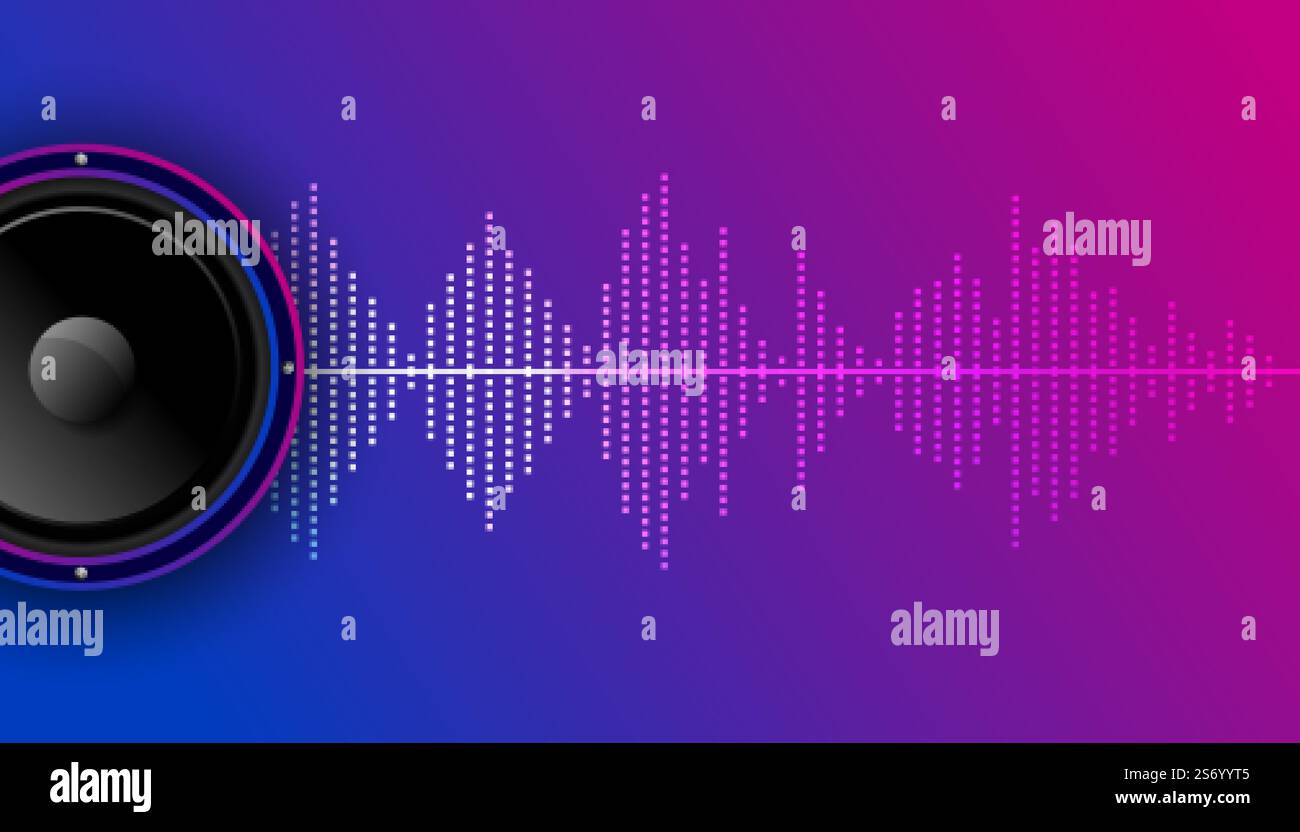 Musikhintergrund mit Equalizer und Lautsprecher Stock Vektor
